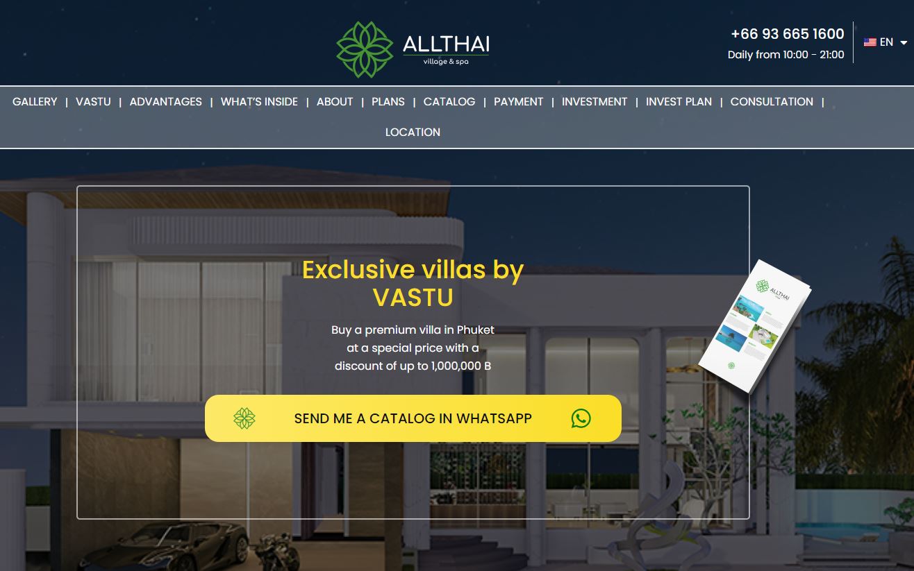 AllThai Villages — website by weDesiign