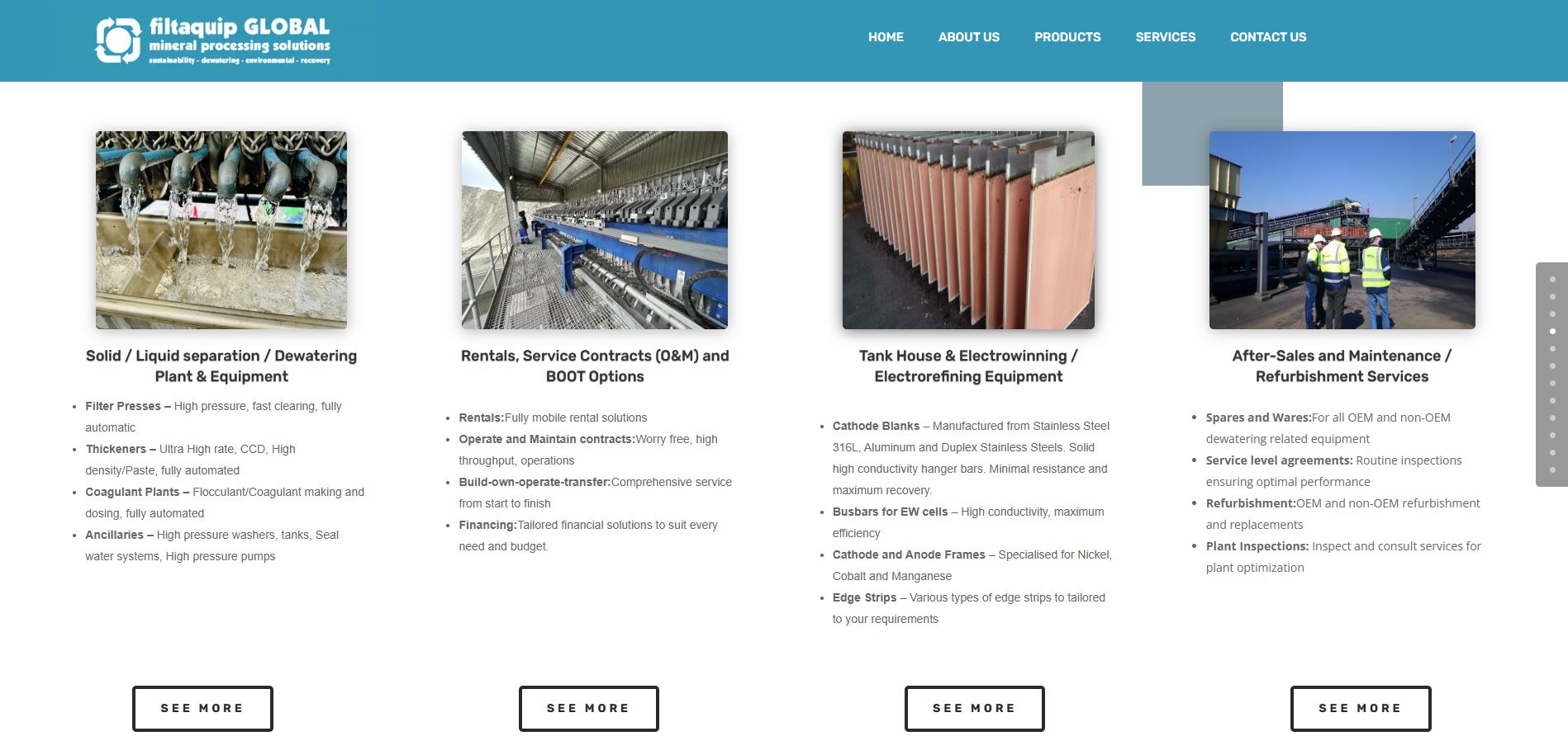 Filtaquip Global products page