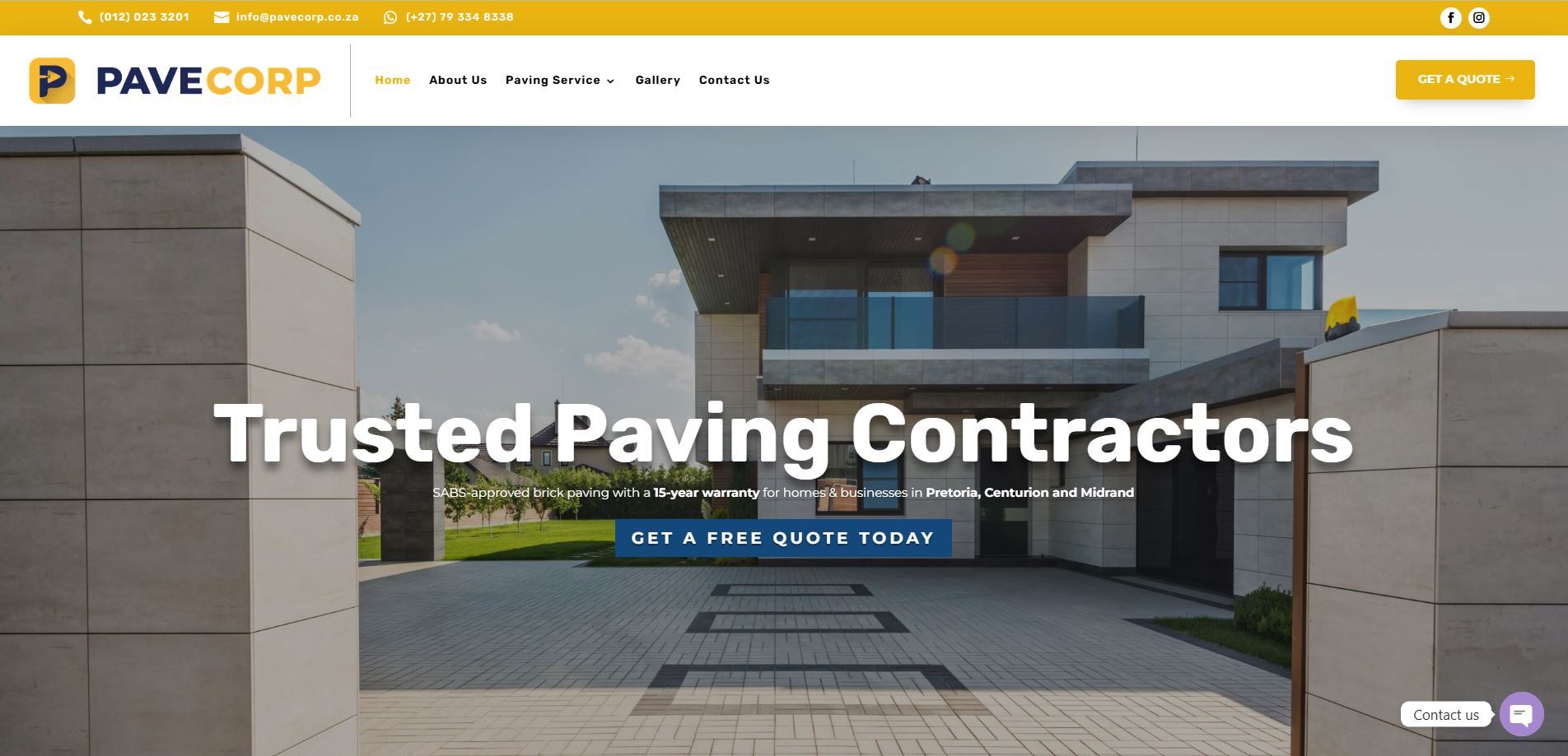 Pavecorp SA — website by weDesiign