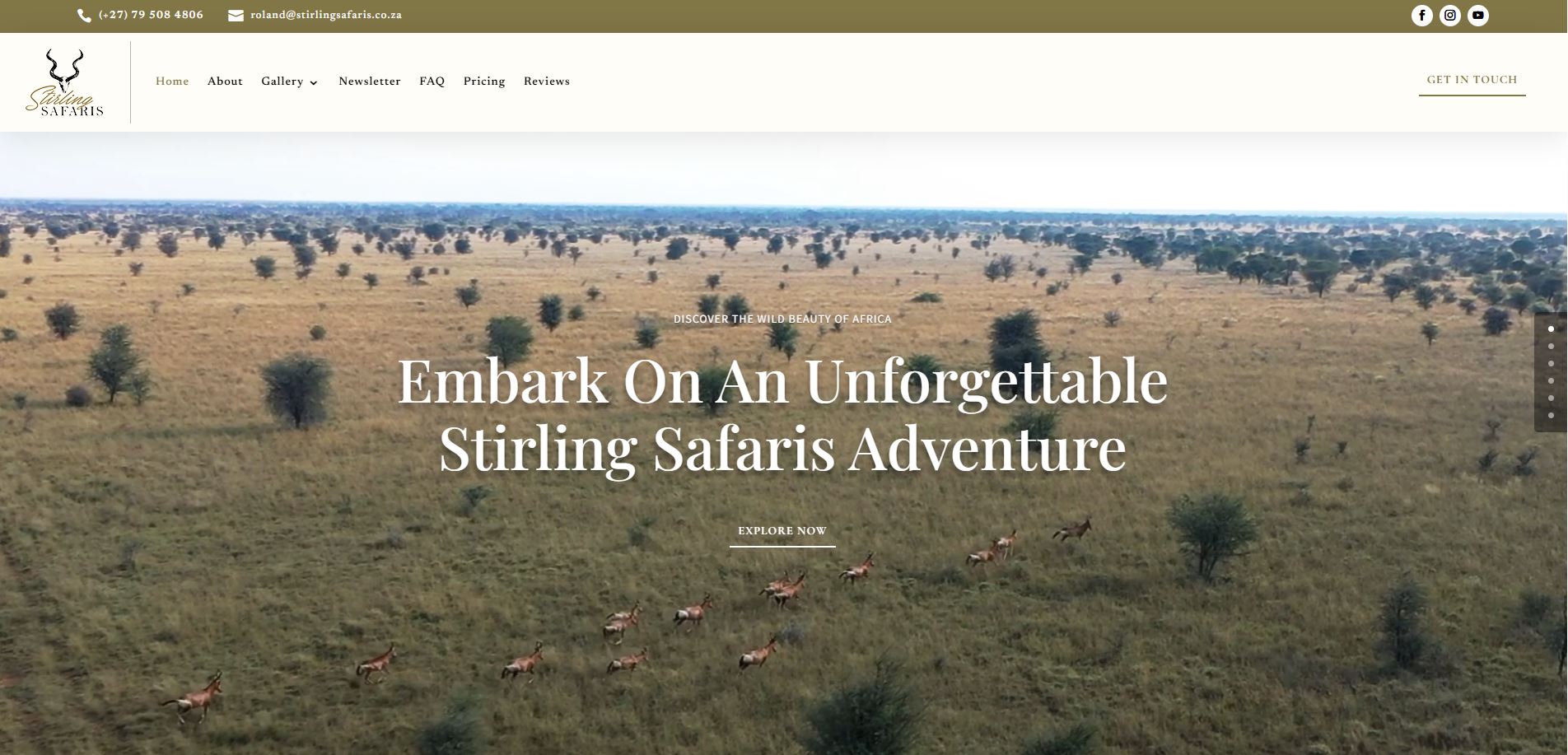 Stirling Safaris home page
