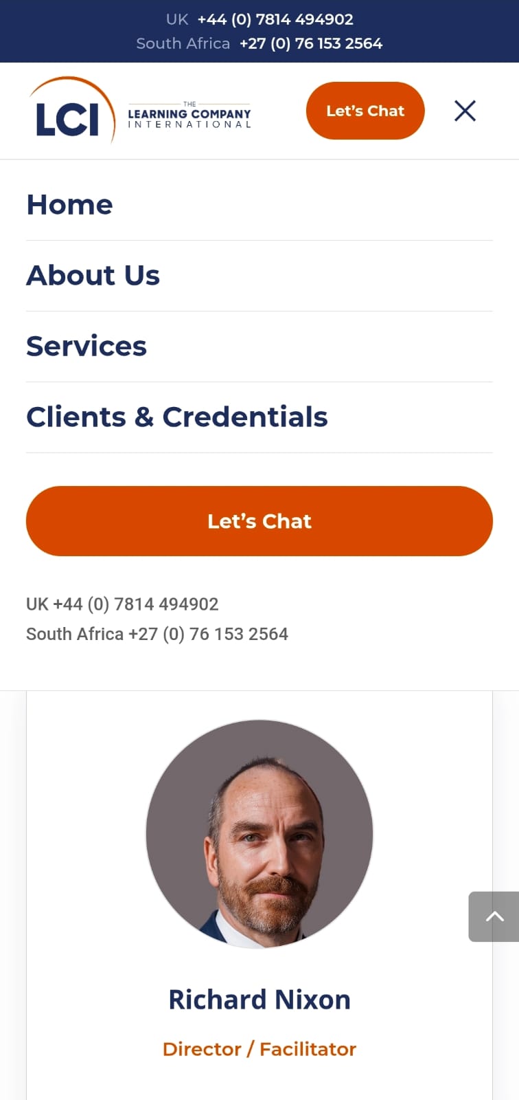 The Learning Company International — mobile layout