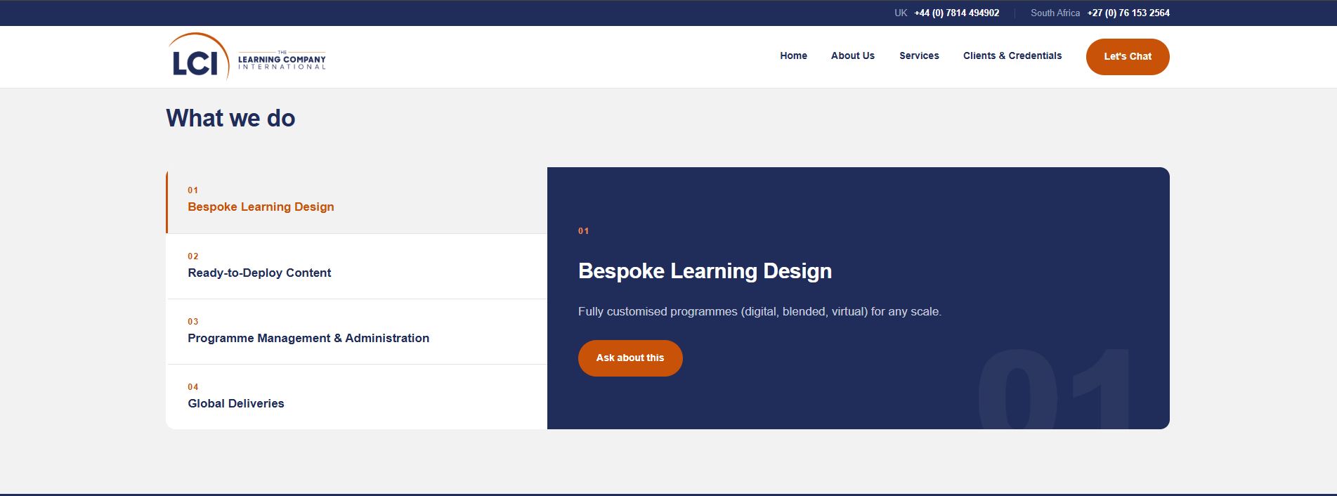 The Learning Company International — course pages